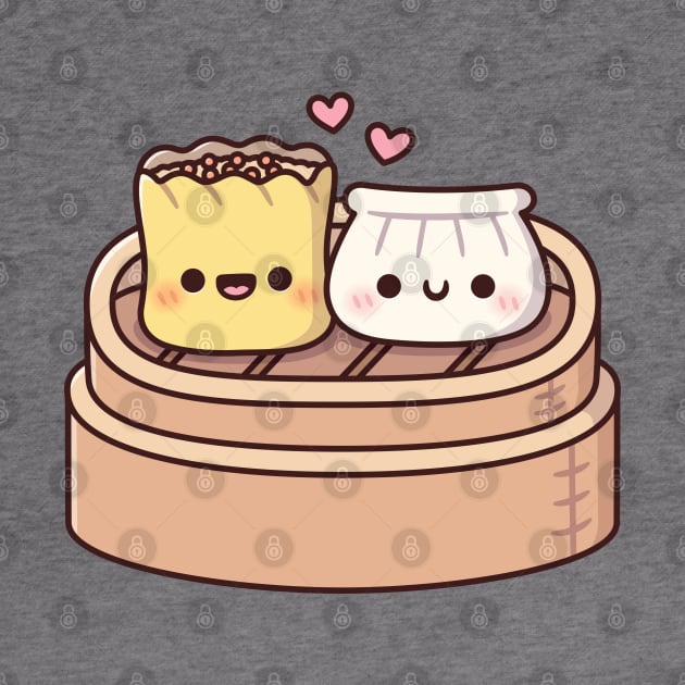 Cute Siu Mai And Har Gow Dumplings Dim Sum Food by rustydoodle